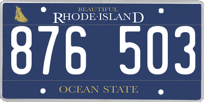 RI license plate 876503