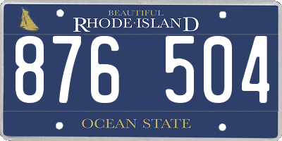 RI license plate 876504