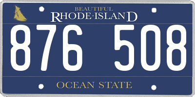 RI license plate 876508