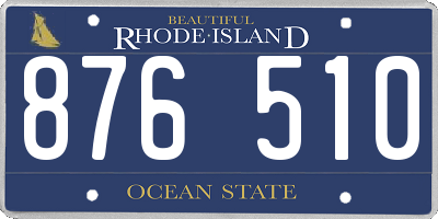 RI license plate 876510