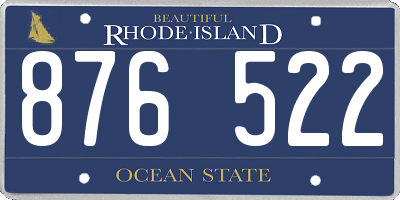 RI license plate 876522