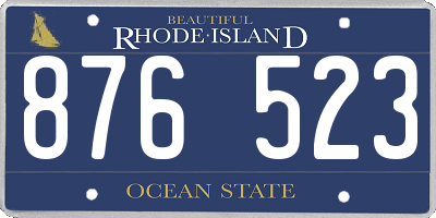 RI license plate 876523