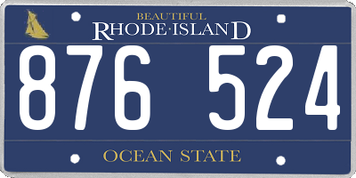 RI license plate 876524