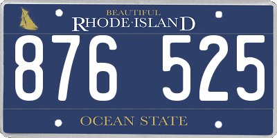 RI license plate 876525