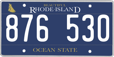 RI license plate 876530