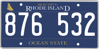 RI license plate 876532