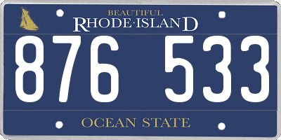 RI license plate 876533
