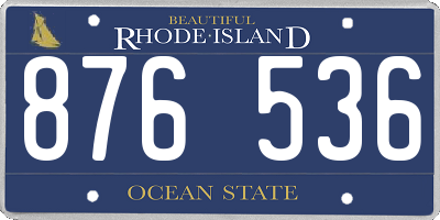 RI license plate 876536