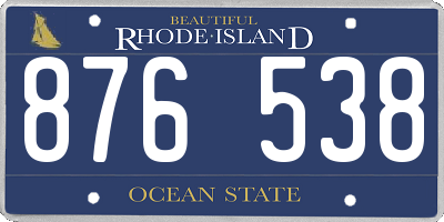 RI license plate 876538
