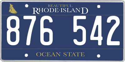 RI license plate 876542
