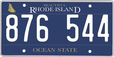 RI license plate 876544