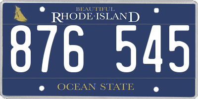 RI license plate 876545