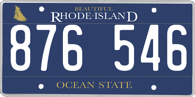 RI license plate 876546