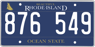 RI license plate 876549