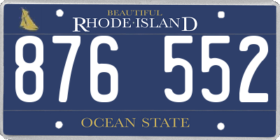 RI license plate 876552