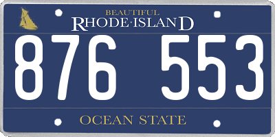 RI license plate 876553