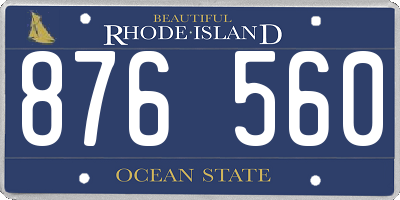 RI license plate 876560