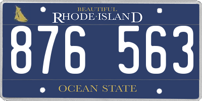RI license plate 876563