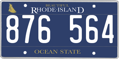 RI license plate 876564