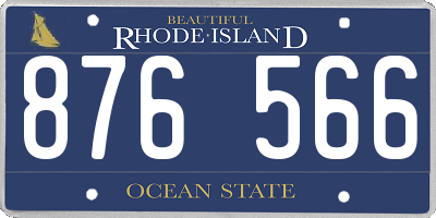 RI license plate 876566