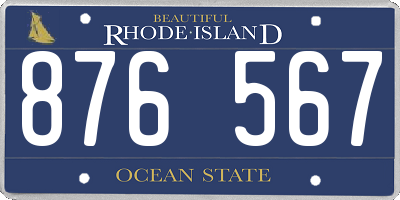 RI license plate 876567
