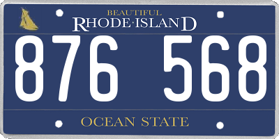 RI license plate 876568