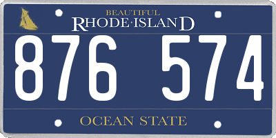 RI license plate 876574