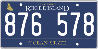 RI license plate 876578