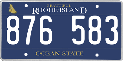 RI license plate 876583