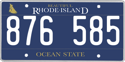 RI license plate 876585