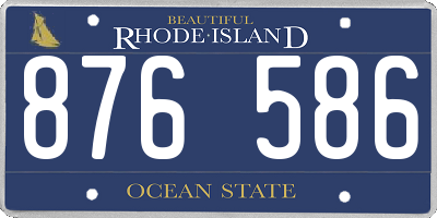 RI license plate 876586