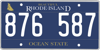 RI license plate 876587