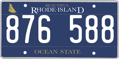RI license plate 876588