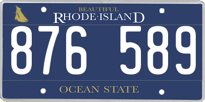 RI license plate 876589