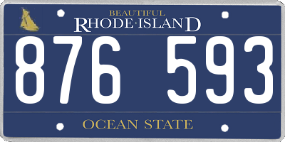 RI license plate 876593