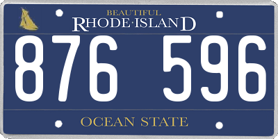 RI license plate 876596