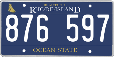 RI license plate 876597