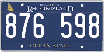 RI license plate 876598