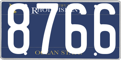RI license plate 8766
