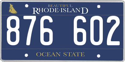 RI license plate 876602