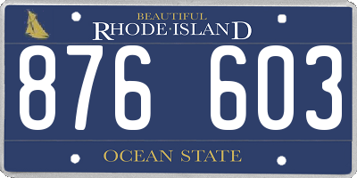 RI license plate 876603