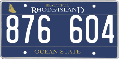 RI license plate 876604