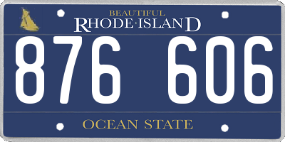 RI license plate 876606