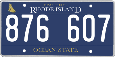 RI license plate 876607