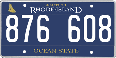 RI license plate 876608