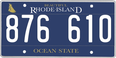 RI license plate 876610