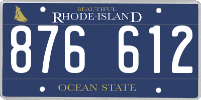 RI license plate 876612
