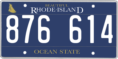 RI license plate 876614