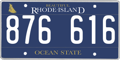 RI license plate 876616