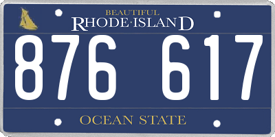RI license plate 876617